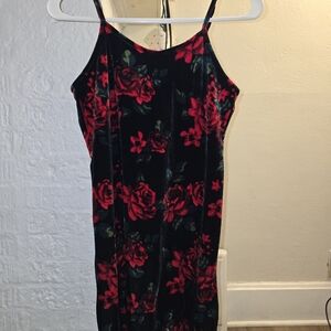 Art Class Black and Red Floral Kids Dress